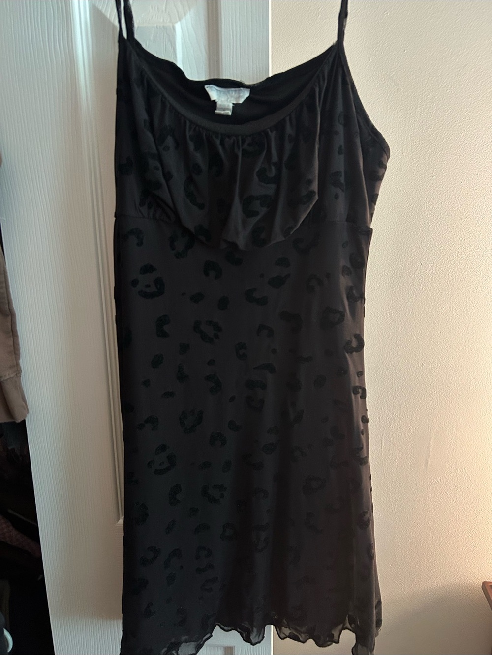 Black Leopard-Print Slip Dress - Women